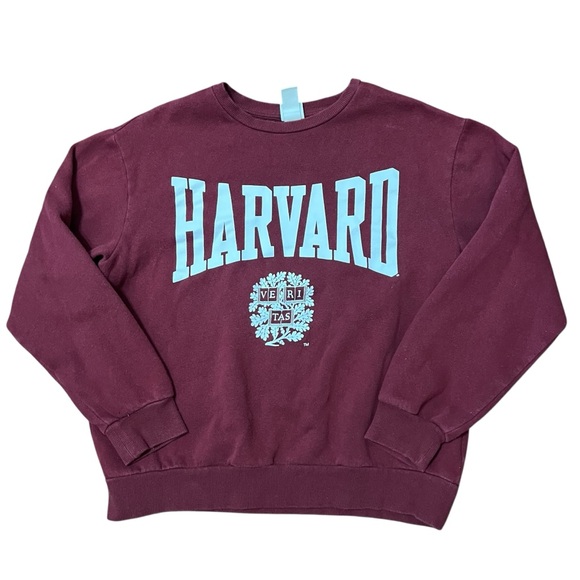 Harvard H&M Crimson Crewneck Sweatshirt Sz S Varsity Collegiate Logo Pullover - Picture 6 of 7